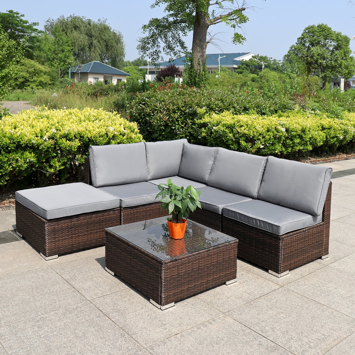 ANGEBOT: Polyrattan Gartensitzgruppe, 3-4 Personen, Serie ELBA