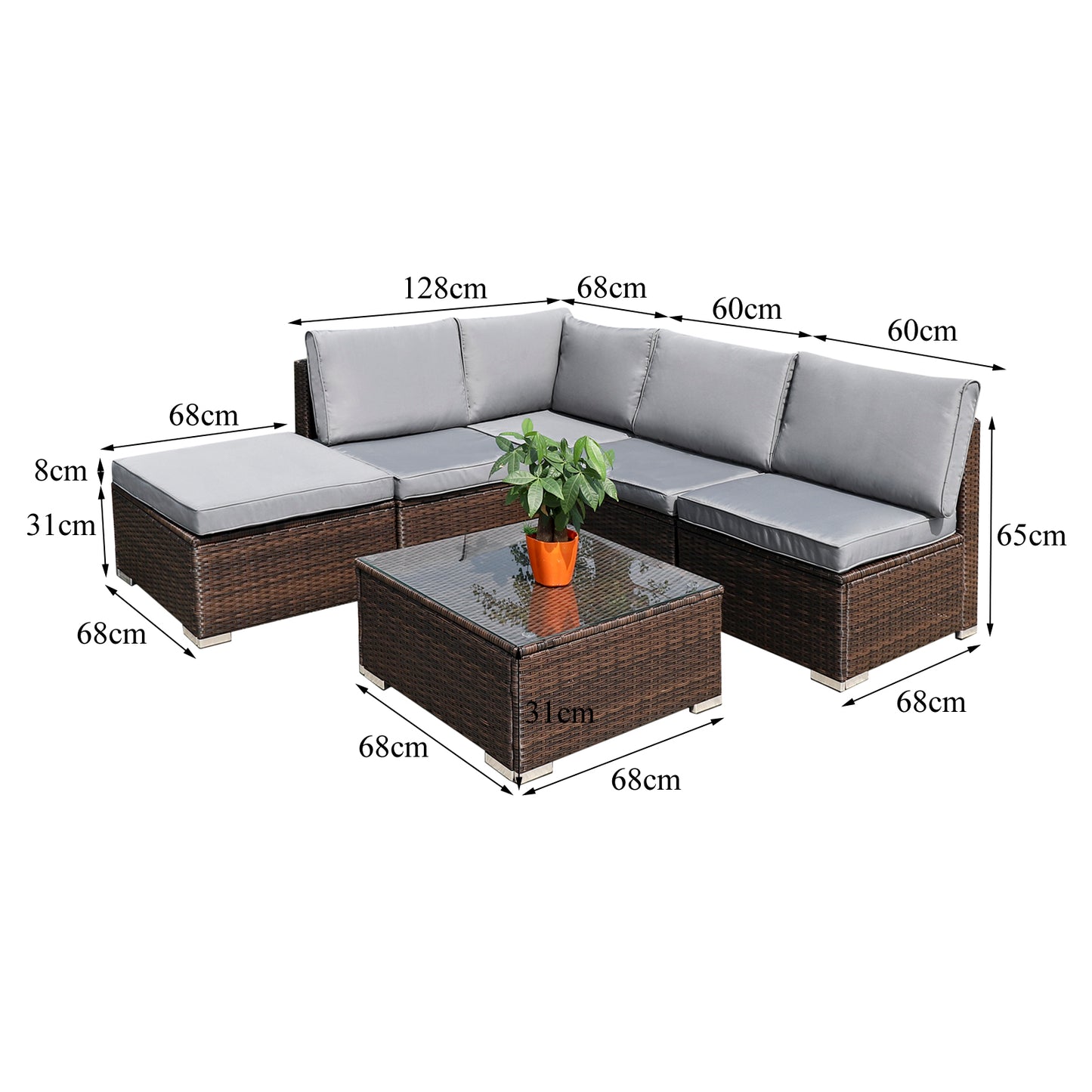 ANGEBOT: Polyrattan Gartensitzgruppe, 3-4 Personen, Serie ELBA