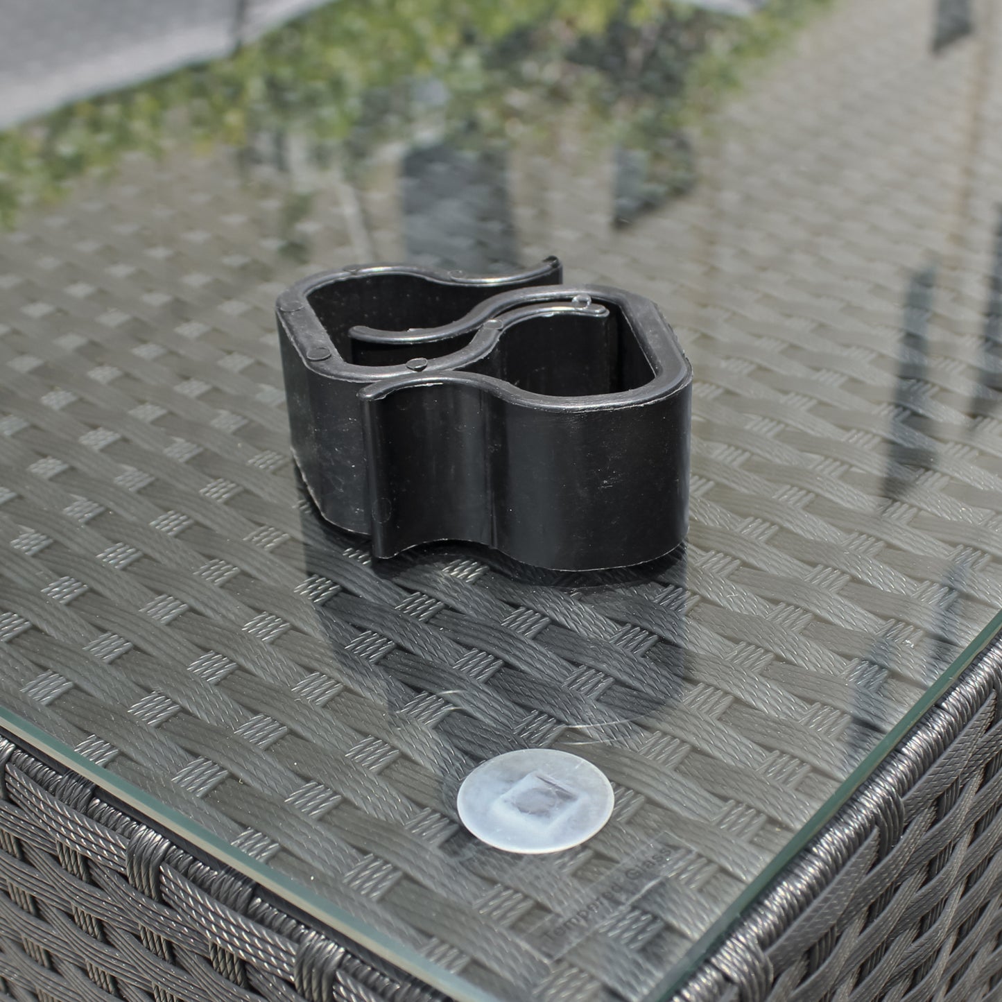 Polyrattan 5 Sitzer Gartensitzmöbel mit Hocker und Tisch