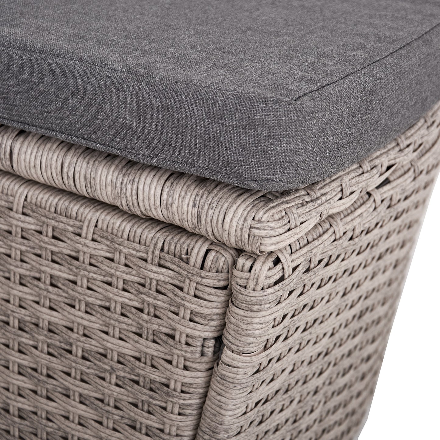Polyrattan XL Ø 210 cm Sonneninsel mit faltbarem Sonnendach Hellgrau