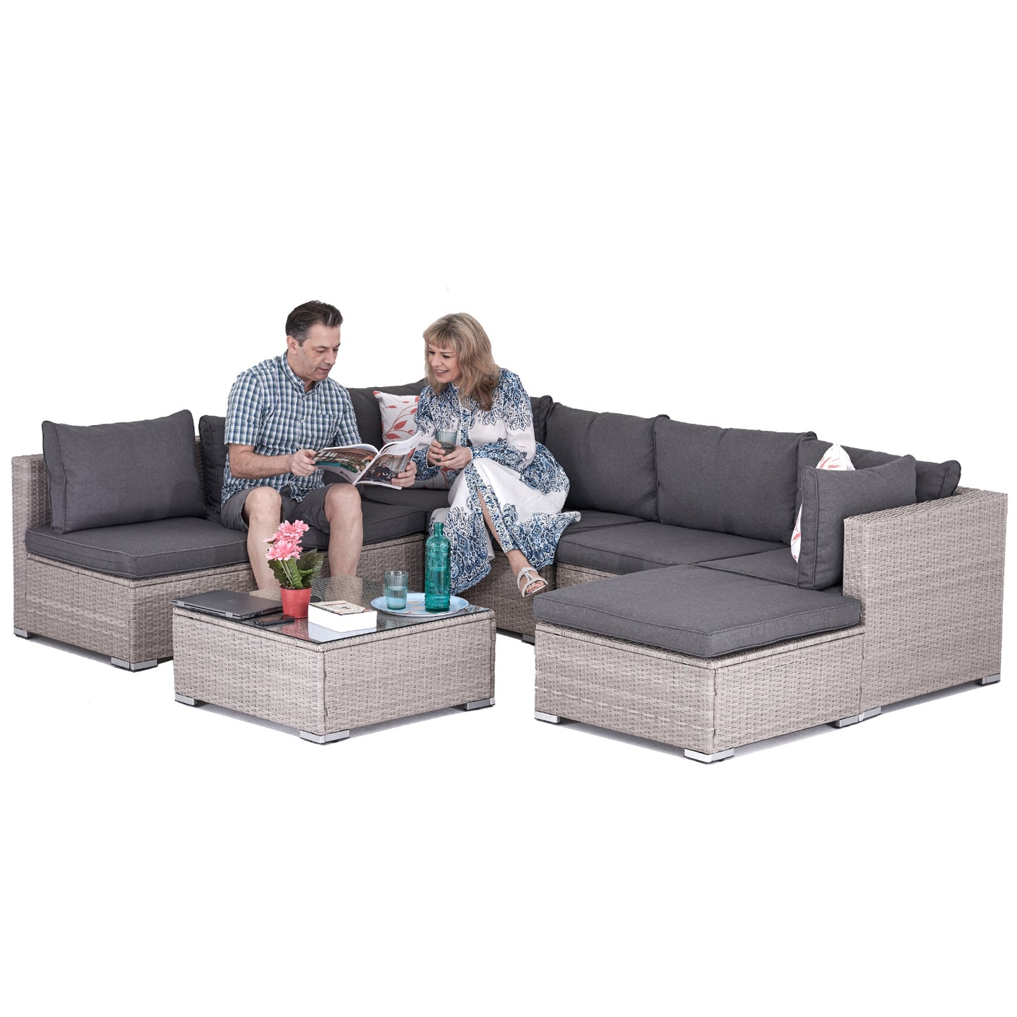 Polyrattan Garten-lounge komplett-Set Menorca