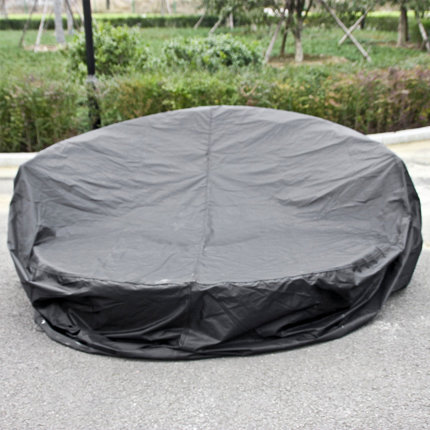 Polyrattan Sonneninsel Ø 180 cm mit Sonnendach & Abdeckplane