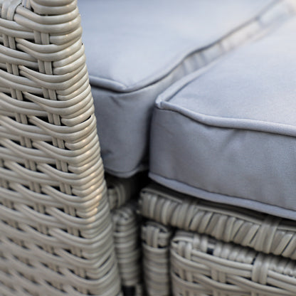 Polyrattan XL Ø 210 cm Sonneninsel mit faltbarem Sonnendach Grau