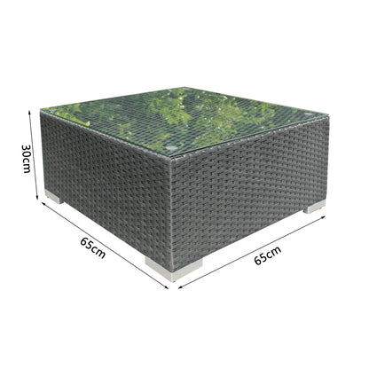 Gartenmöbel-Set Poly Rattan Garnitur 3 Sitzplätze, mit Hocker + Tisch