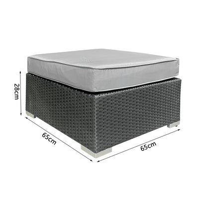 Gartenmöbel-Set Poly Rattan Garnitur 3 Sitzplätze, mit Hocker + Tisch