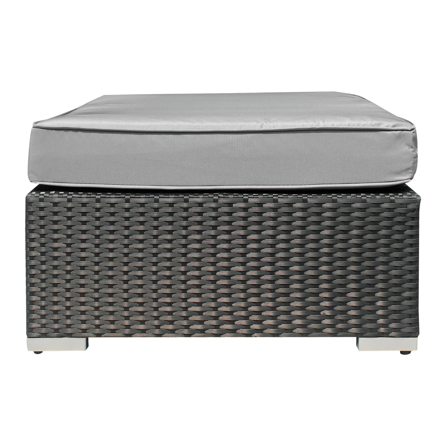 Gartenmöbel-Set Poly Rattan Garnitur 3 Sitzplätze, mit Hocker + Tisch