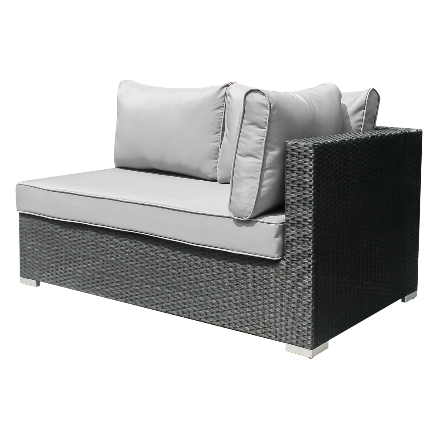Polyrattan 5 Sitzer Gartensitzmöbel mit Hocker und Tisch