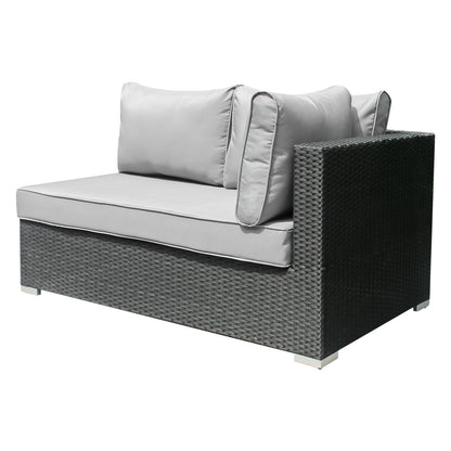 Polyrattan Gartenmöbel, 6 Sitzer, mit Hocker & Tisch