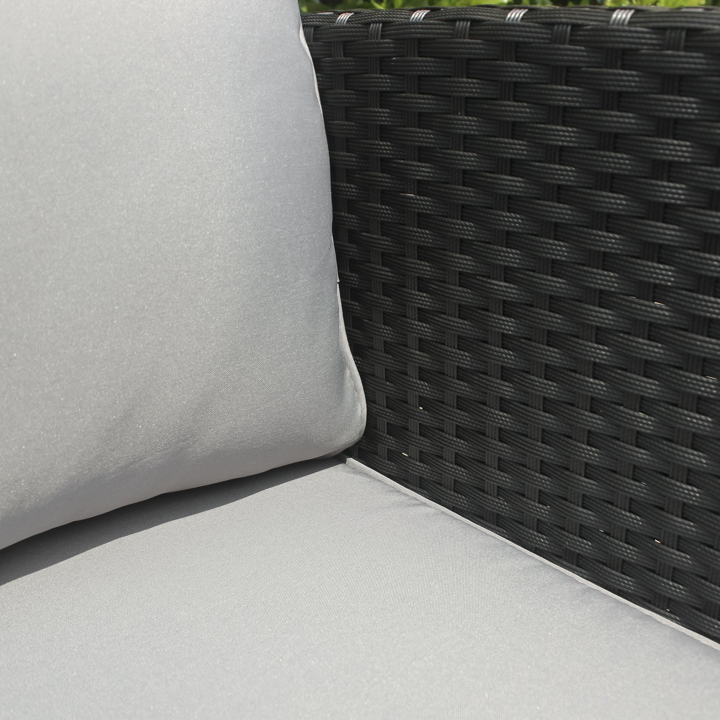 Gartenmöbel-Set Poly Rattan Garnitur 3 Sitzplätze, mit Hocker + Tisch