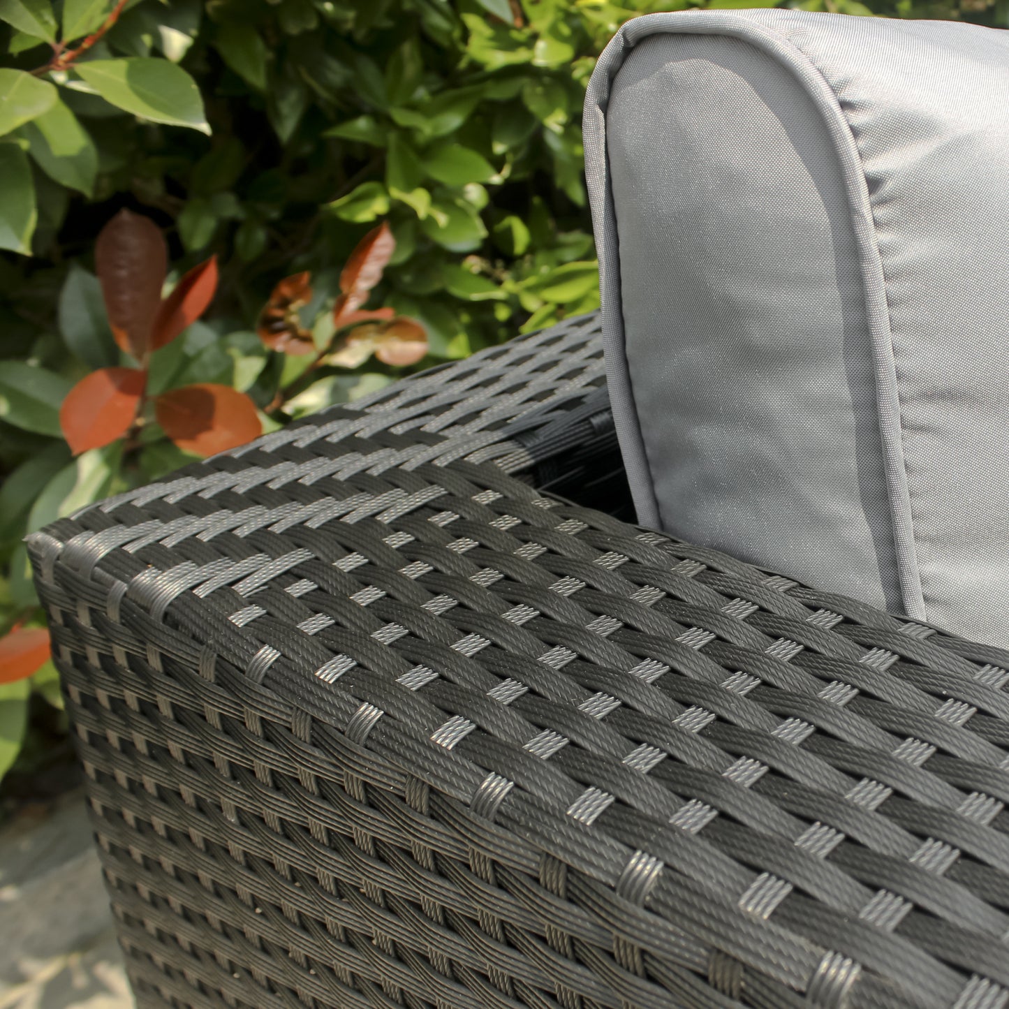 Gartenmöbel-Set Poly Rattan Garnitur 3 Sitzplätze, mit Hocker + Tisch