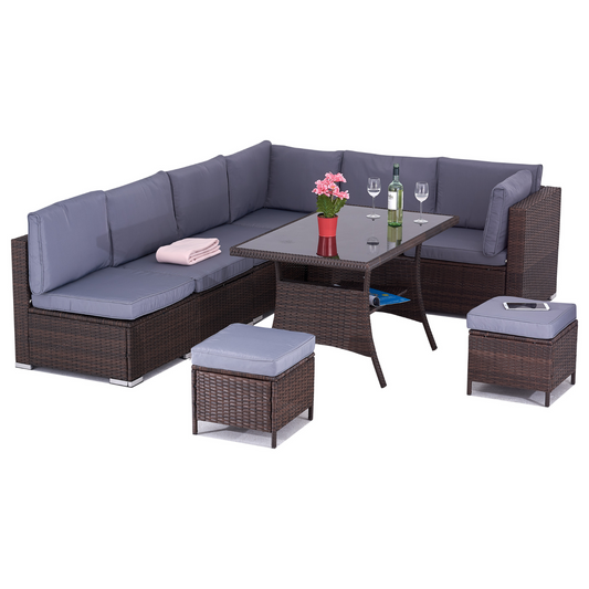 ANGEBOT: Polyrattan Gartensitzgruppe, 5-7 Personen, Serie PONZA