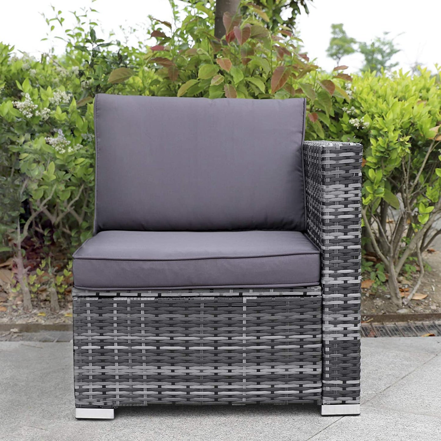 Polyrattan Gartenmöbel Lounge Set Sitzgruppe 6 Sitze m. Hocker+Tisch