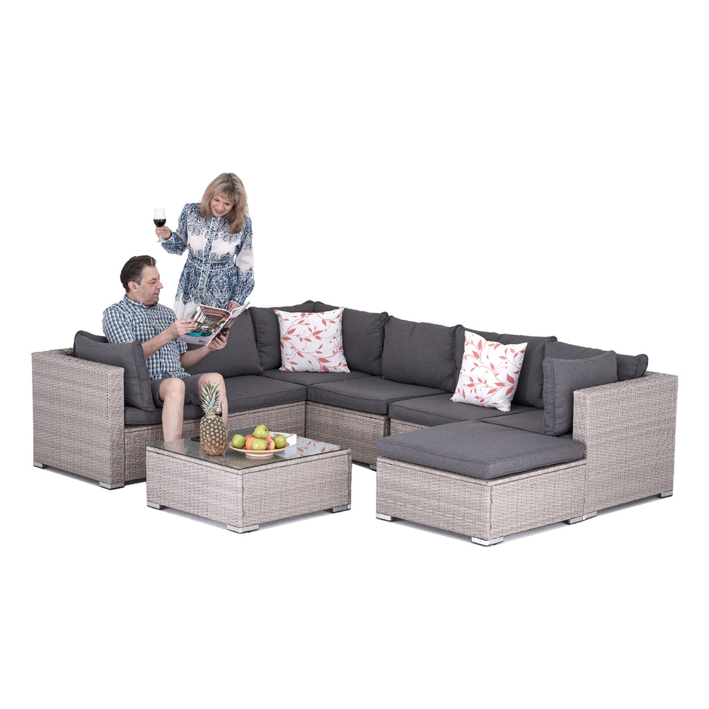 Polyrattan Gartensitzgruppe, Lounge komplett-Set Mykonos