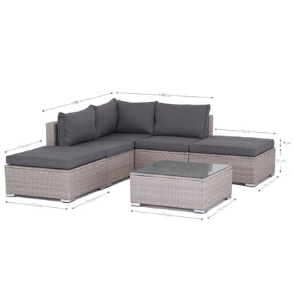 Polyrattan Garten-lounge komplett-Set Sylt