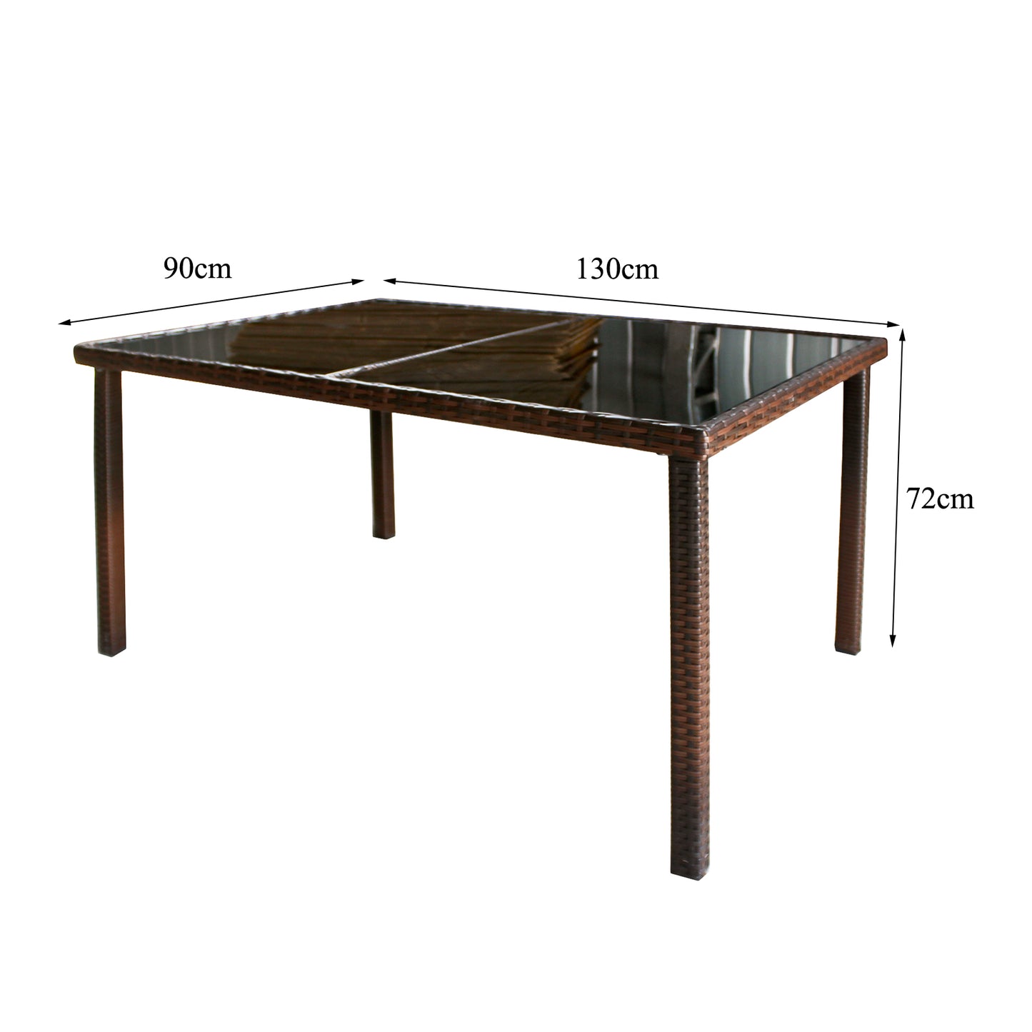 7-teiliges Polyrattan Gartenmöbel Set für 6 Personen inkl. Gartentisch