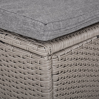 Polyrattan XL Ø 210 cm Sonneninsel mit faltbarem Sonnendach Grau