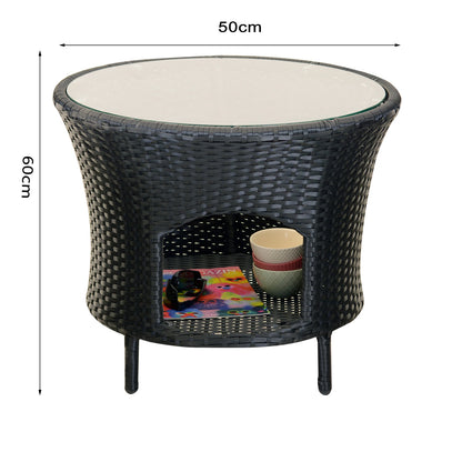 Polyrattan Sitzgruppe Hollywood, 2 Sessel, 2 Hocker, 1 Tisch, FERTIG MONTIERT!