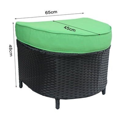 Polyrattan Sitzgruppe Hollywood, 2 Sessel, 2 Hocker, 1 Tisch, FERTIG MONTIERT!
