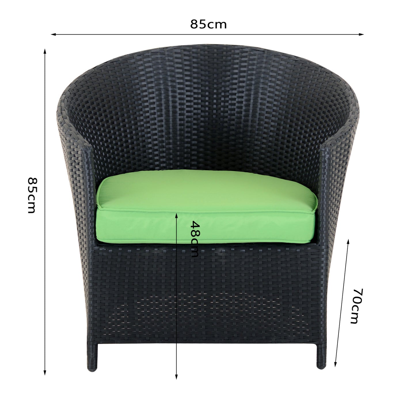 Polyrattan Sitzgruppe Hollywood, 2 Sessel, 2 Hocker, 1 Tisch, FERTIG MONTIERT!
