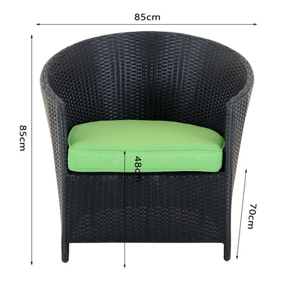 Polyrattan Sitzgruppe Hollywood, 2 Sessel, 2 Hocker, 1 Tisch, FERTIG MONTIERT!